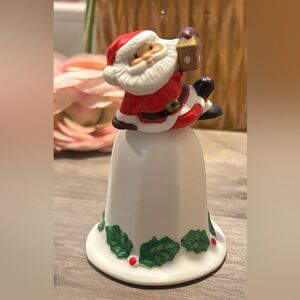 CLEARANCE: Vintage Ceramic Christmas Bell With Santa on Top
